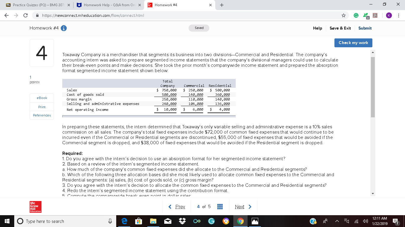 - Q&A from Onl x Homework #4 X + C https:/ewconnect.mheducation.com/flow/connect.html G