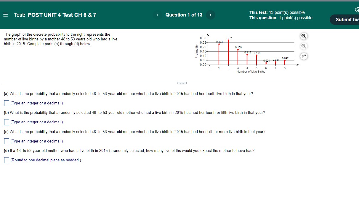  E Test: POST UNIT 4 Test CH 6 & 7 This