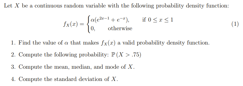density function: 013231 + e\"), if U S 1* E 1 0,