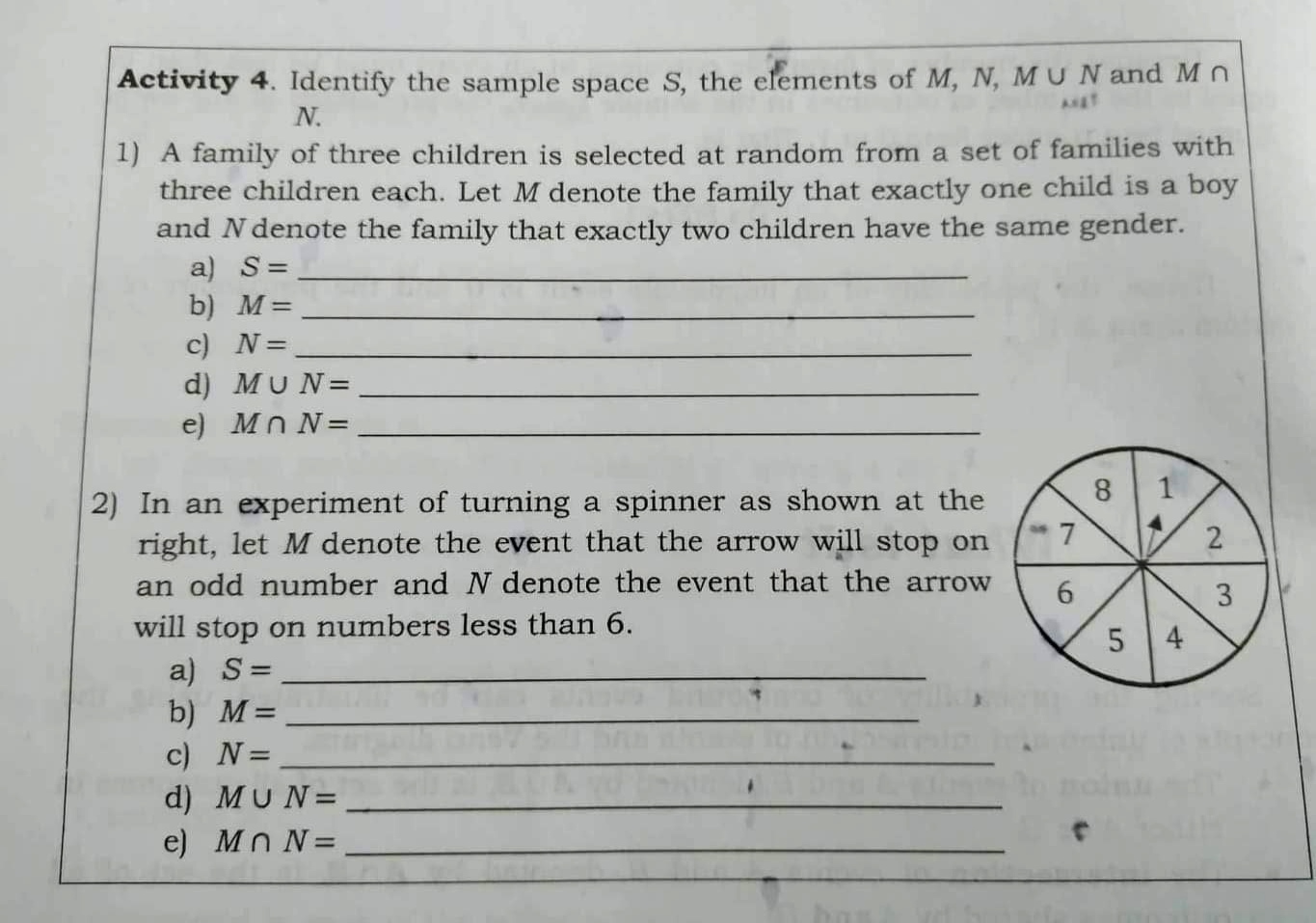 in the word PHILIPPINES}3) If G = [x/x is a multiple of