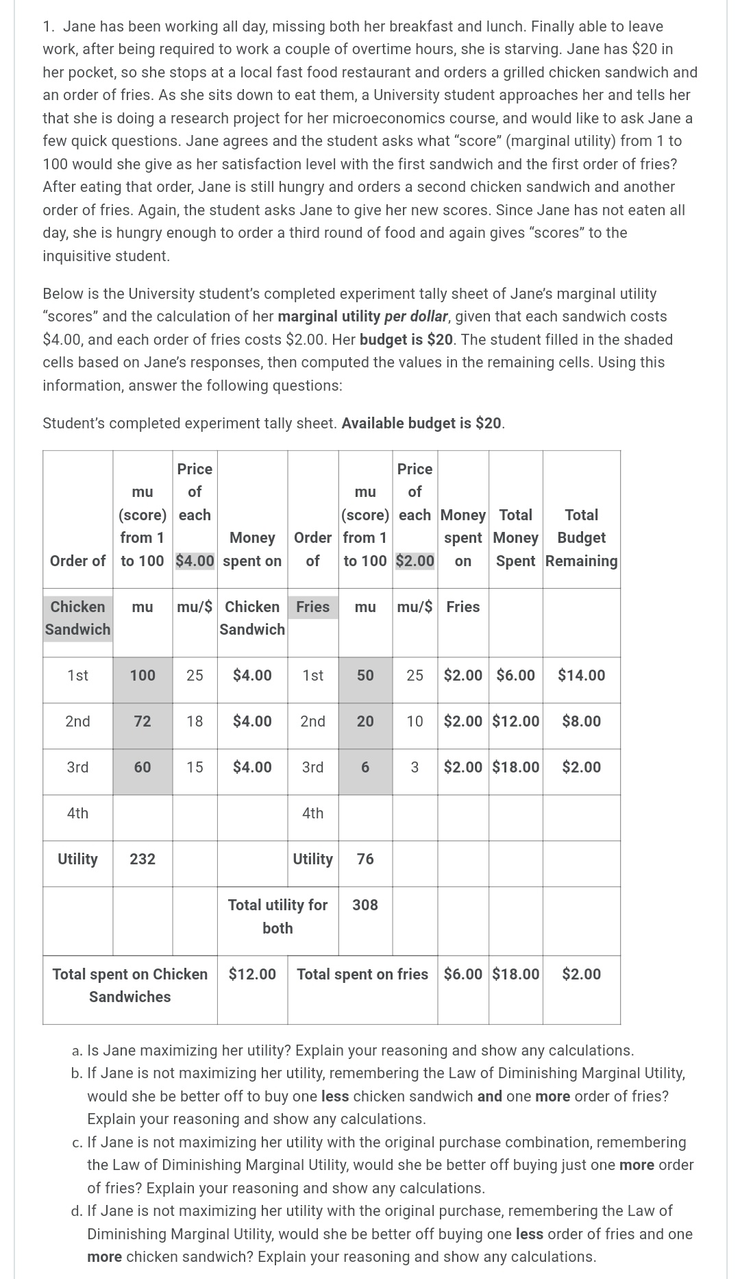 local fast food restaurant and orders a grilled chicken sandwich and an