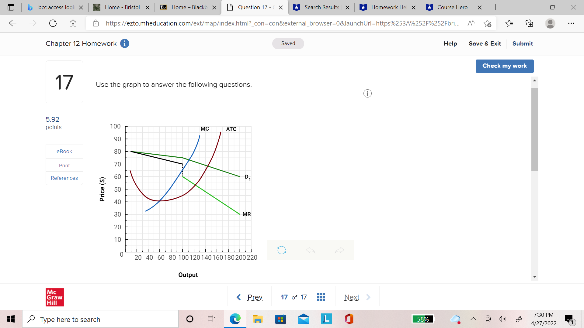 X Bb My Grades - ECN-1 X Question 17 - Chap X