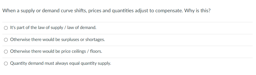 a shift in either the supply curve or the demand curve. Use