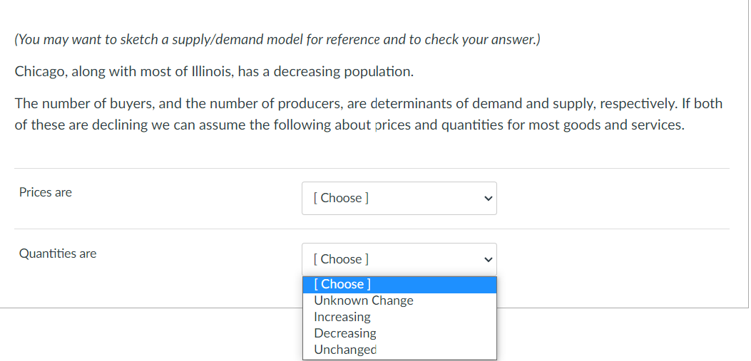 a real or imagined example. Briey describe how this price change works