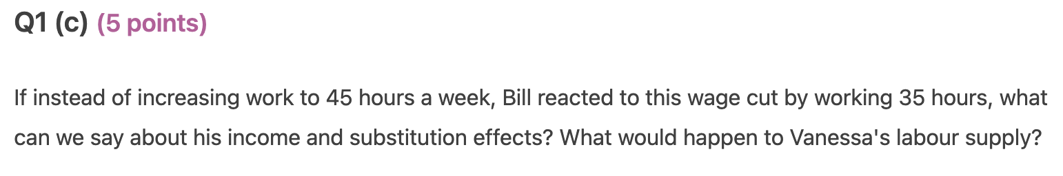 leisure is a normal good. Let's assume Vanessa has a wage rate