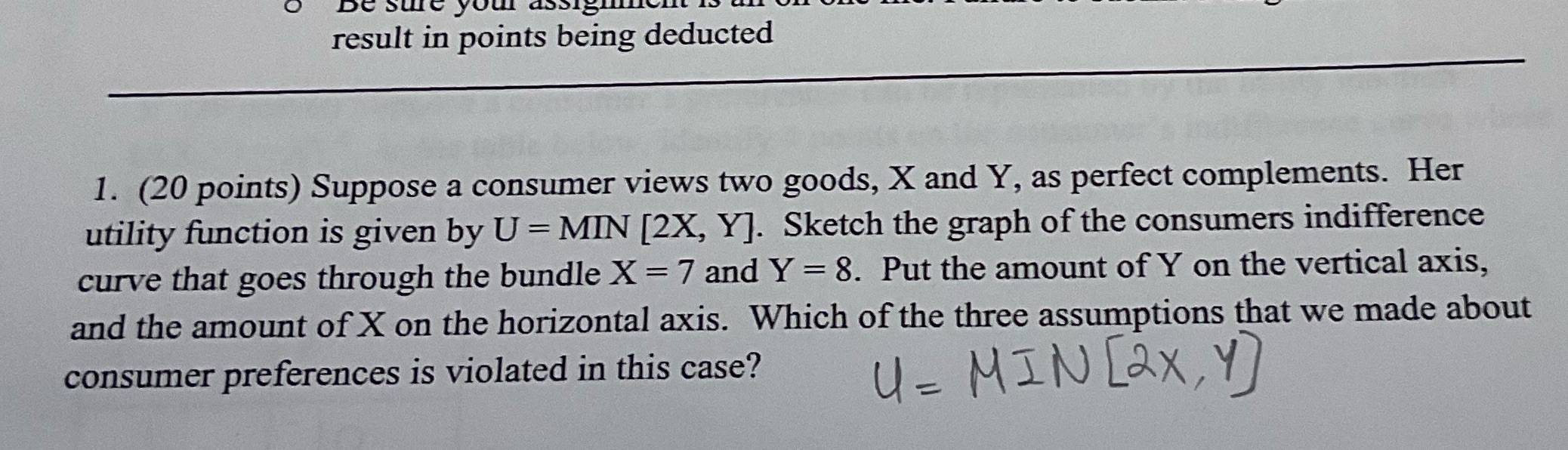 O De sure your result in points being deducted 1. (20