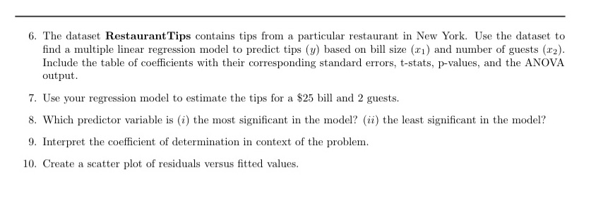 Need help on step by step solutions for problems 6-10 please 6.