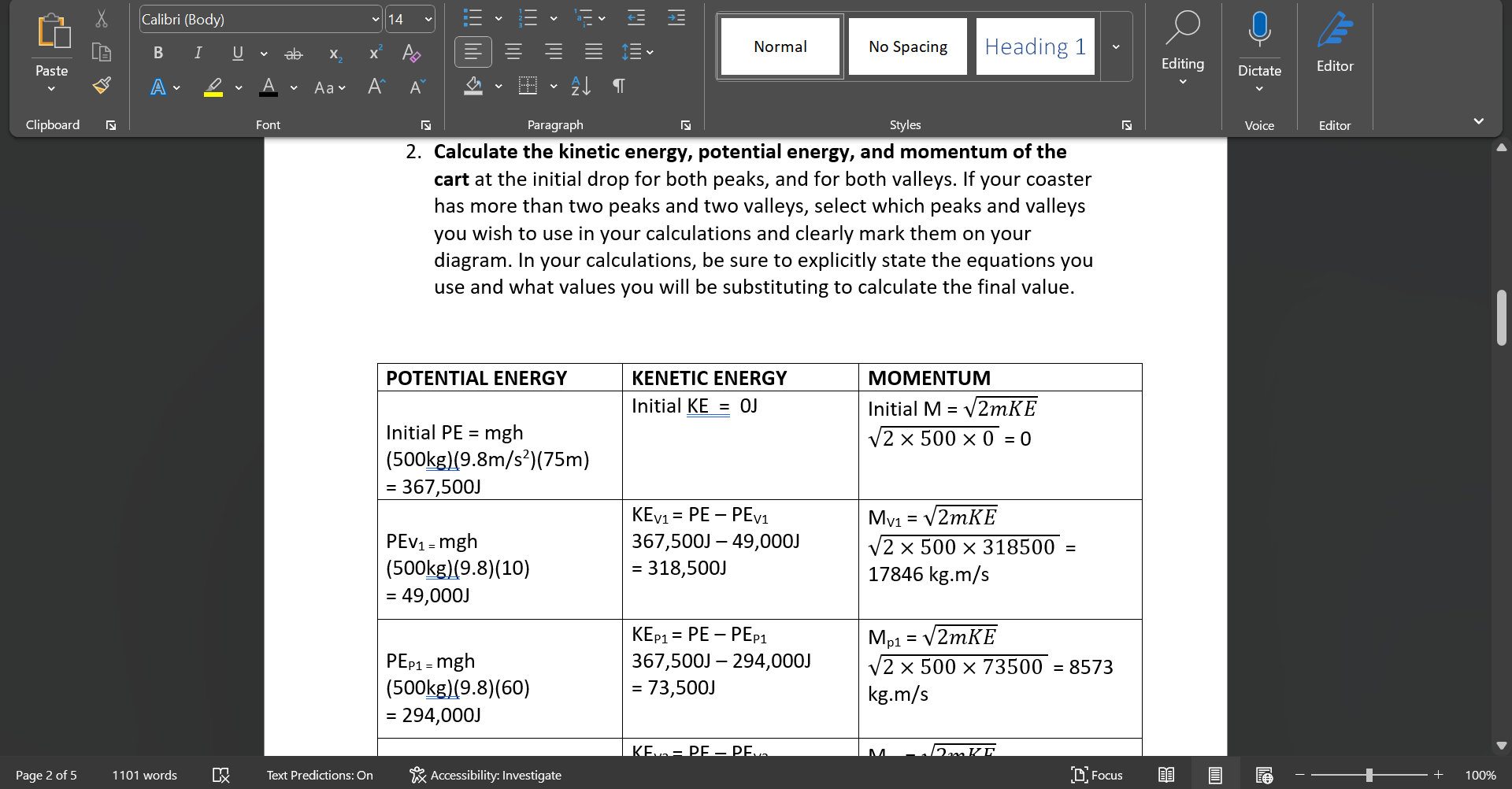 drops of over 20 meters A set mass for your roller coaster