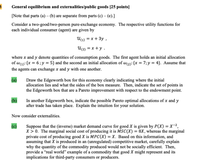 for each individual consumer (agent) are given by U() = x+ 3y