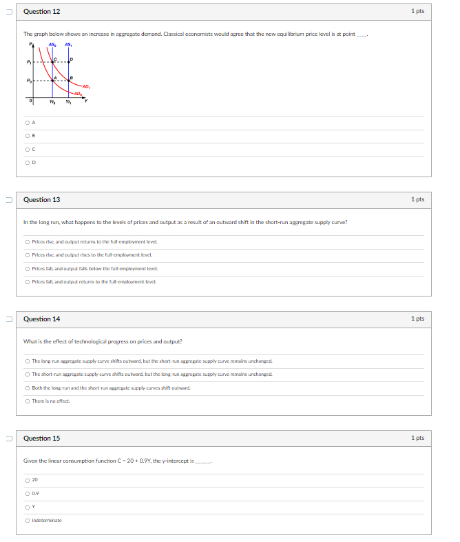  Question 12 1 pts The graph below shows an increase in