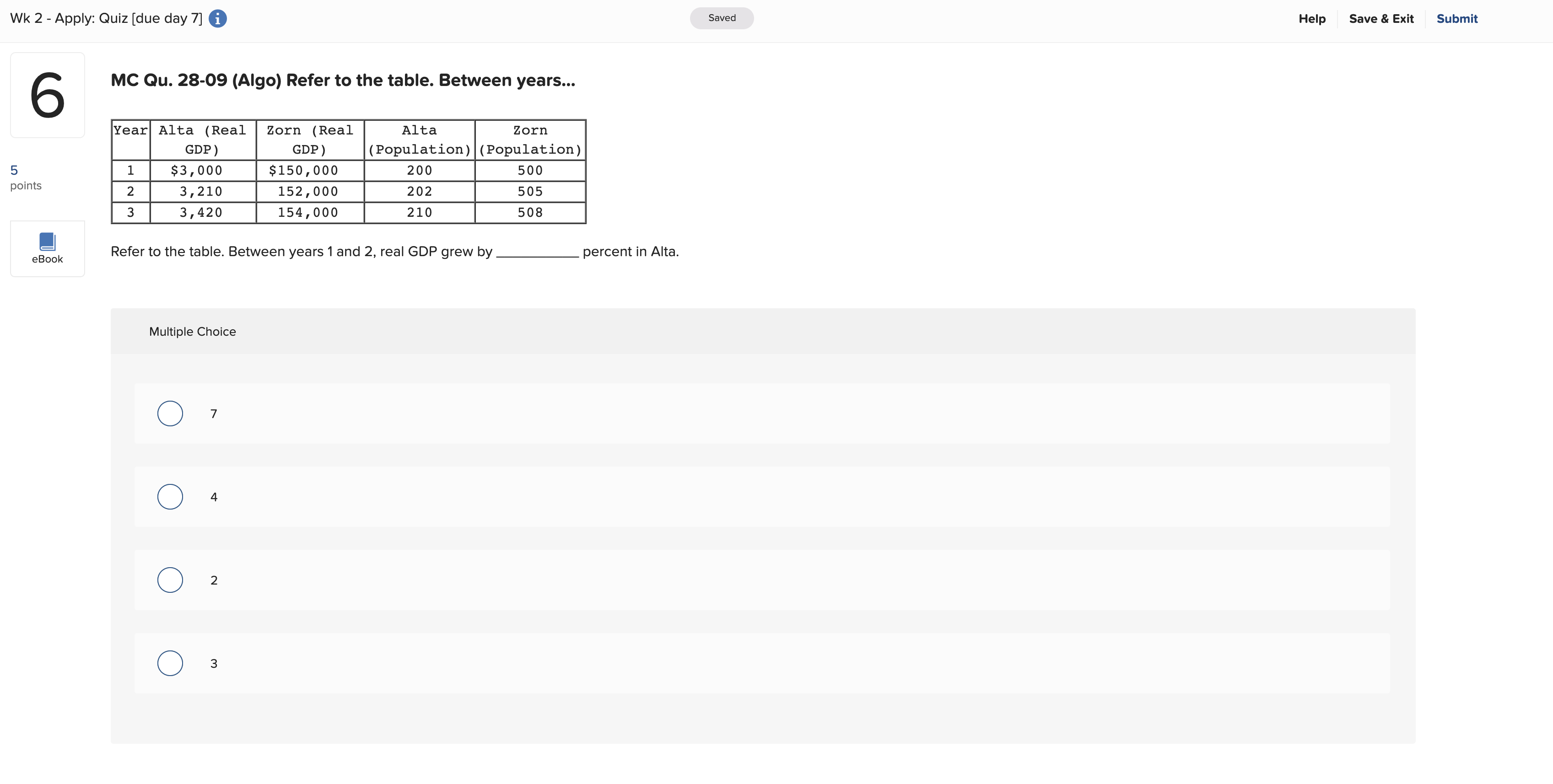 Solution please Wk 2 - Apply: Quiz [due day 7] Saved Help
