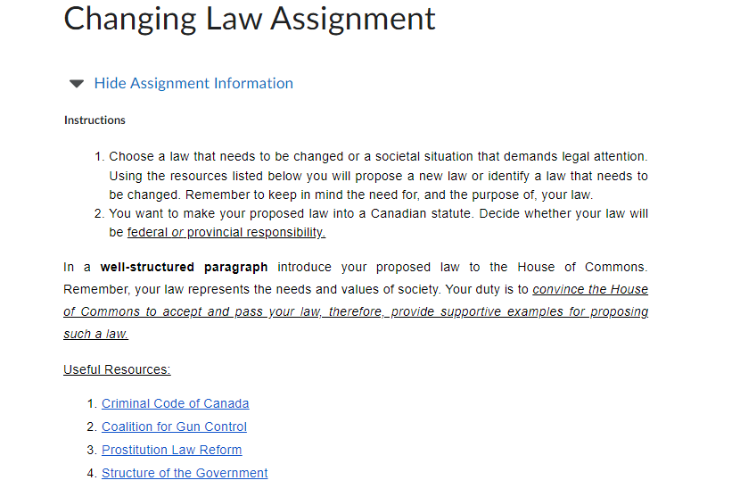 conclusions} Application Making logical conclusions about the process of changing the law.