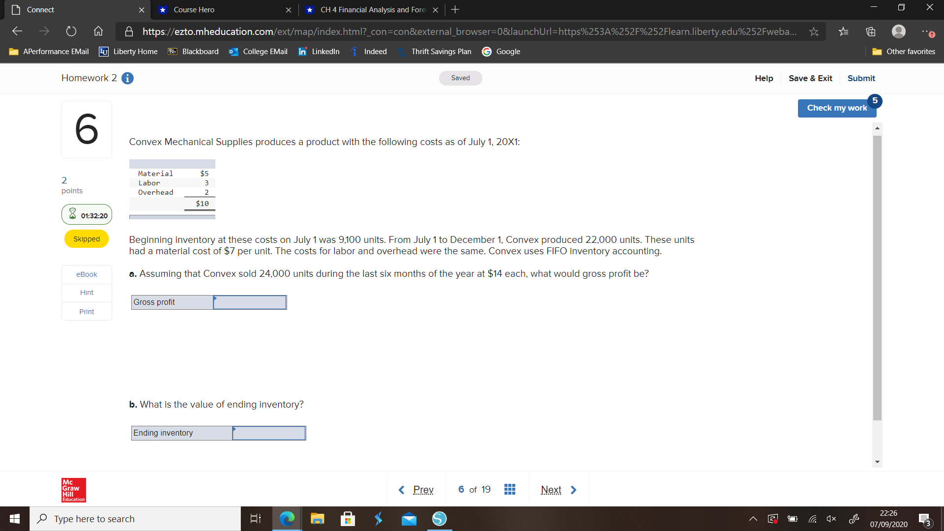 Please help. Connect X Course Hero X * CH 4 Financial Analysis