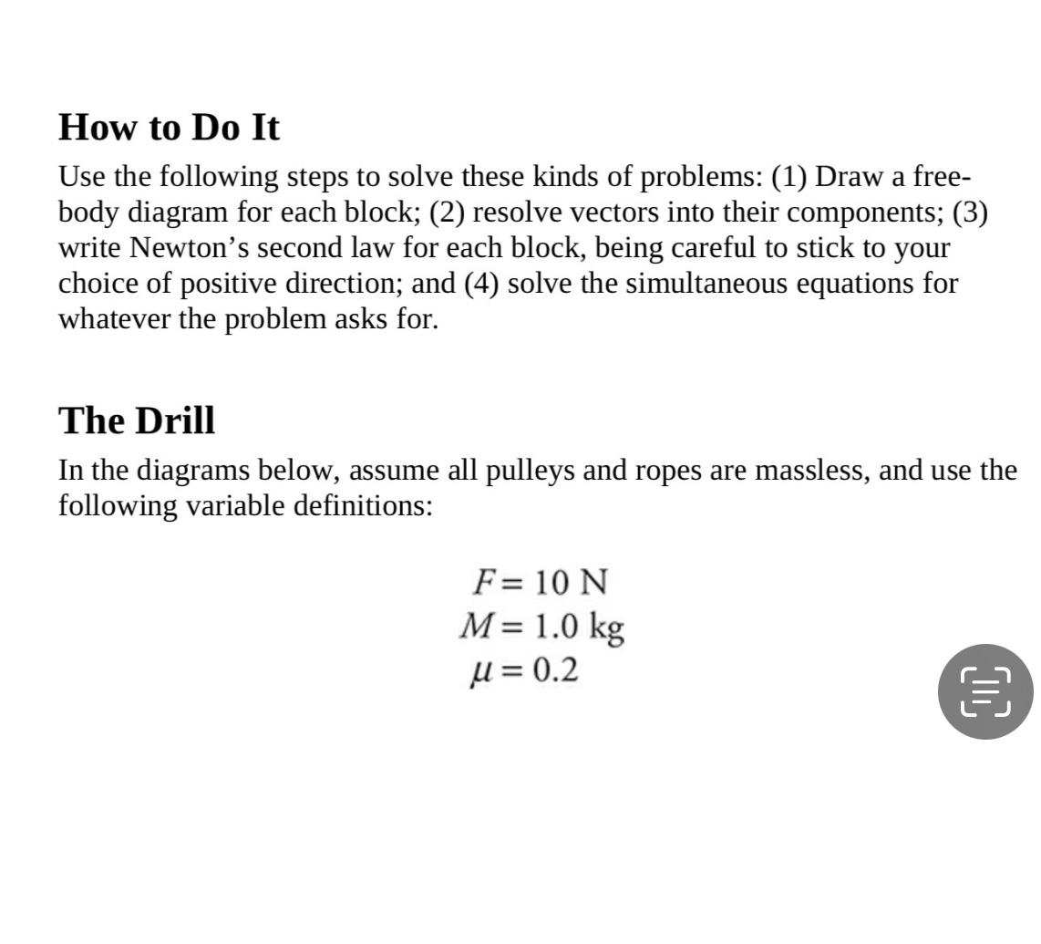 solution below. 3. a = 1.7 m/s2 T1 = 1.7 N T,