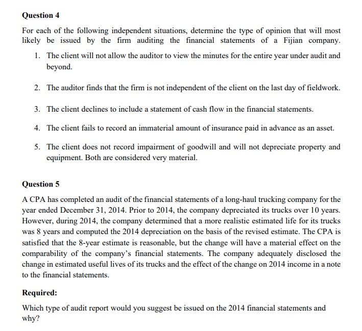 in an overview of the audit process? Question 3 0n 31st March