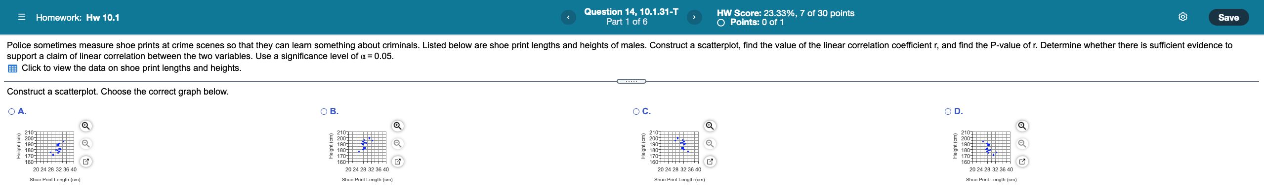 O Points: 0 of 1 Save Police sometimes measure shoe prints at