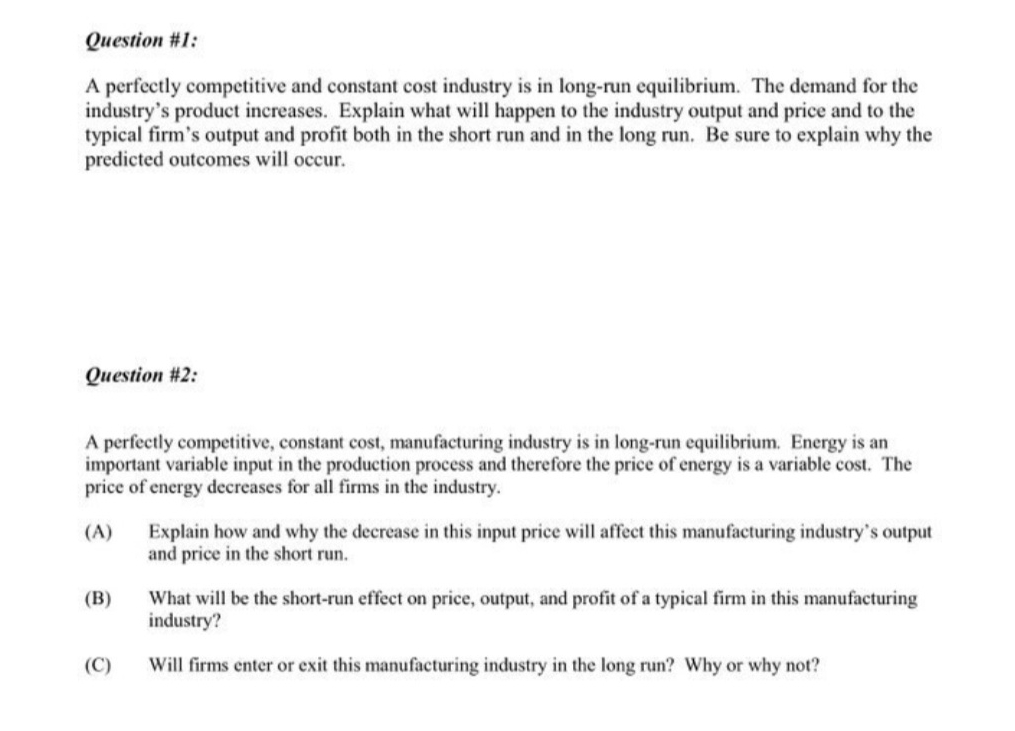 don't need any word explanation, just need graphs Question #1: A perfectly