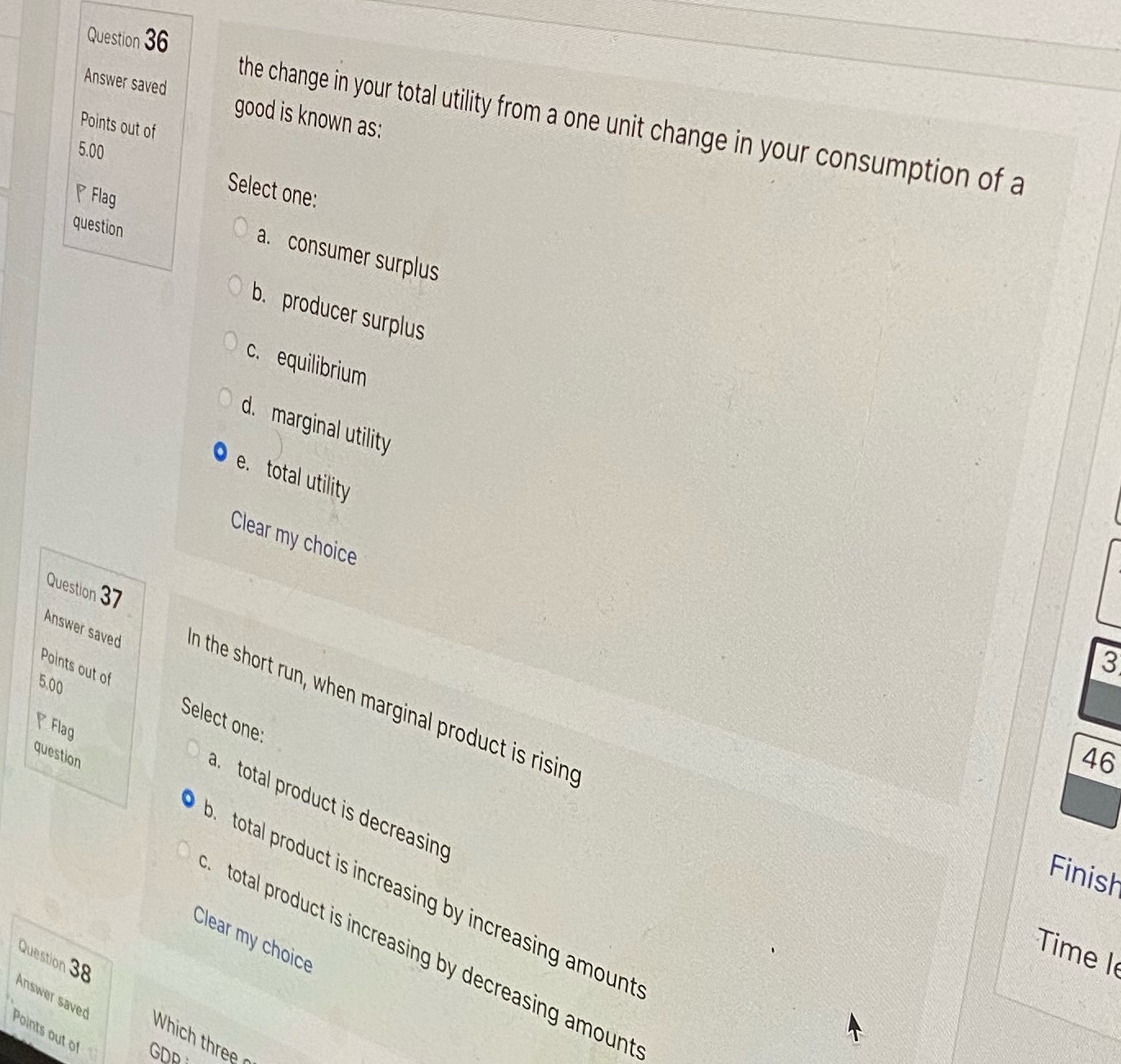  the change in your total utility from a one unit change