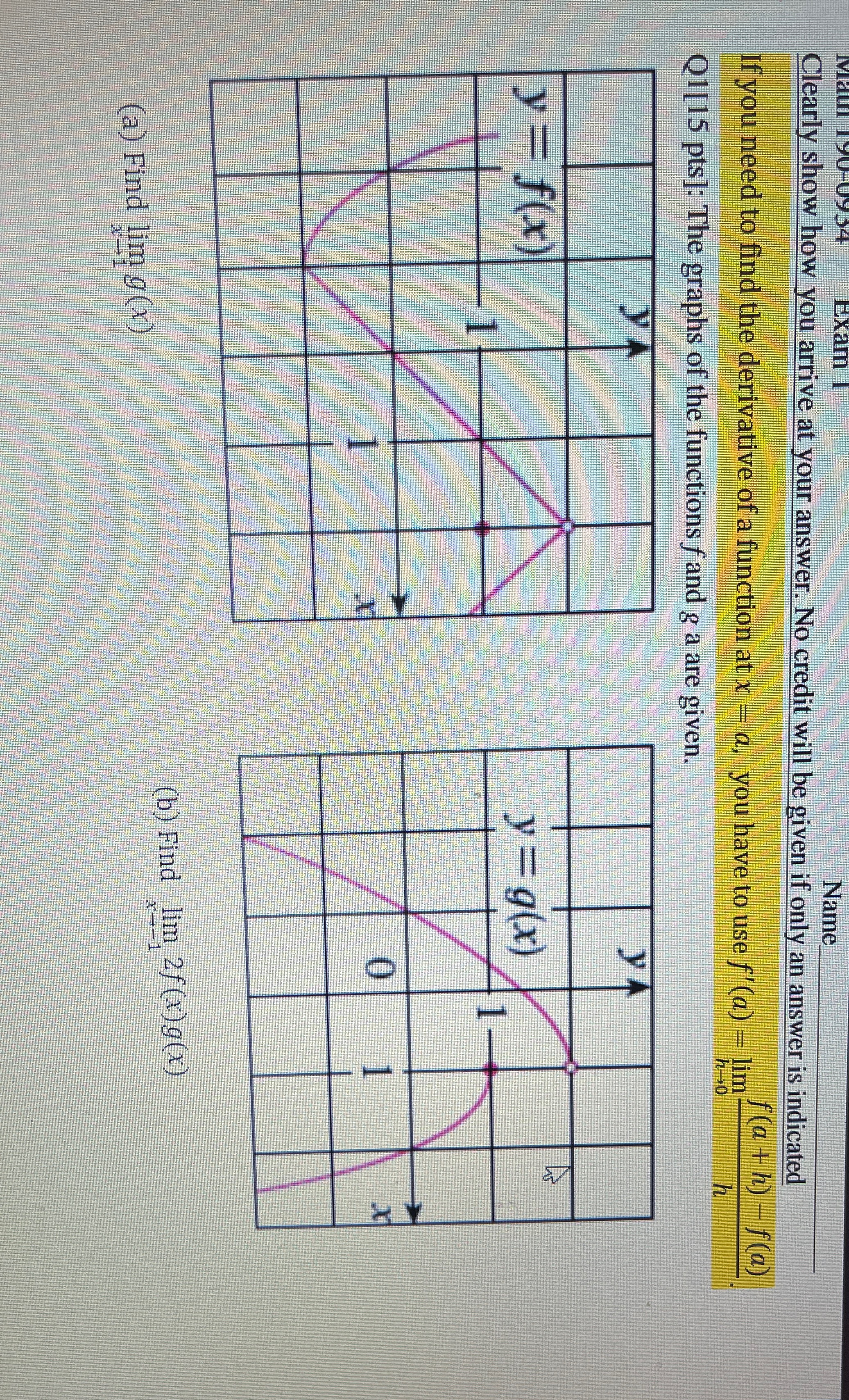 left? From the right? Explain.Name Clearly show how you arrive at your