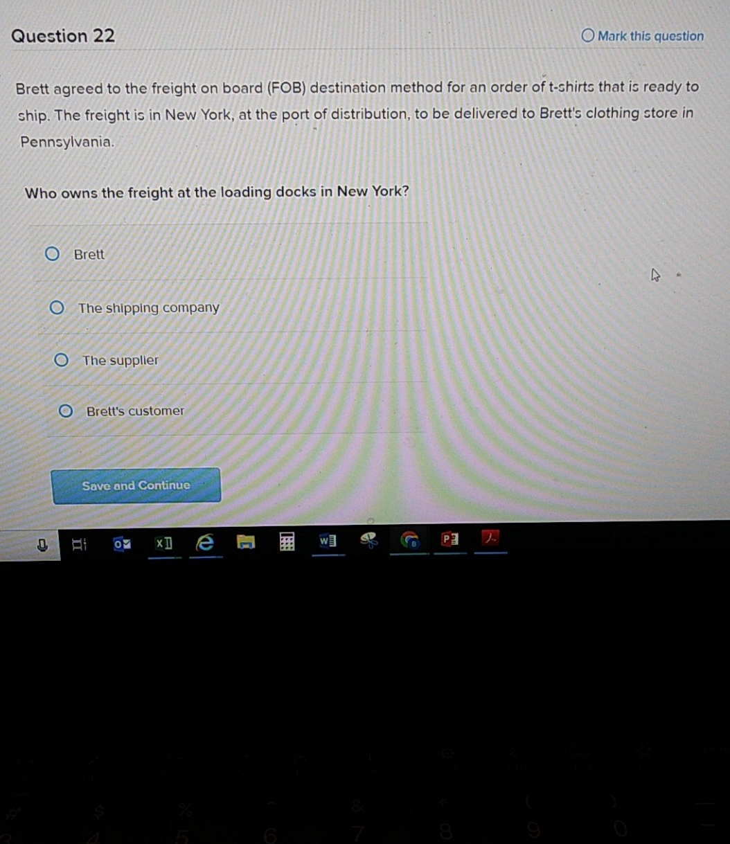 please help Question 22 O Mark this question Brett agreed to the