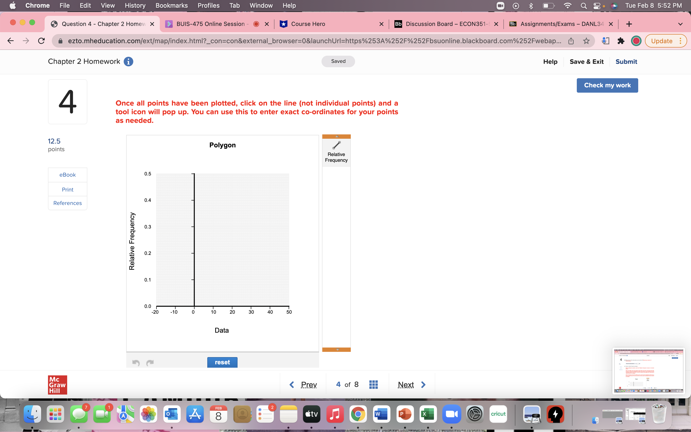 Excel Data File a-1. Construct a frequency distribution using classes of -10