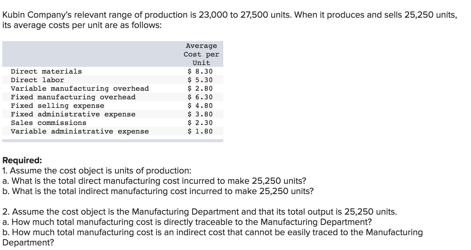 Hi I am confused about 2b for this problem?????????????? Kubin Company's relevant