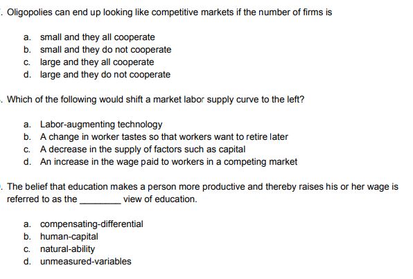 Inc manufactures andmarkets automatic washing machines. Among the many hundreds ofcomponents which