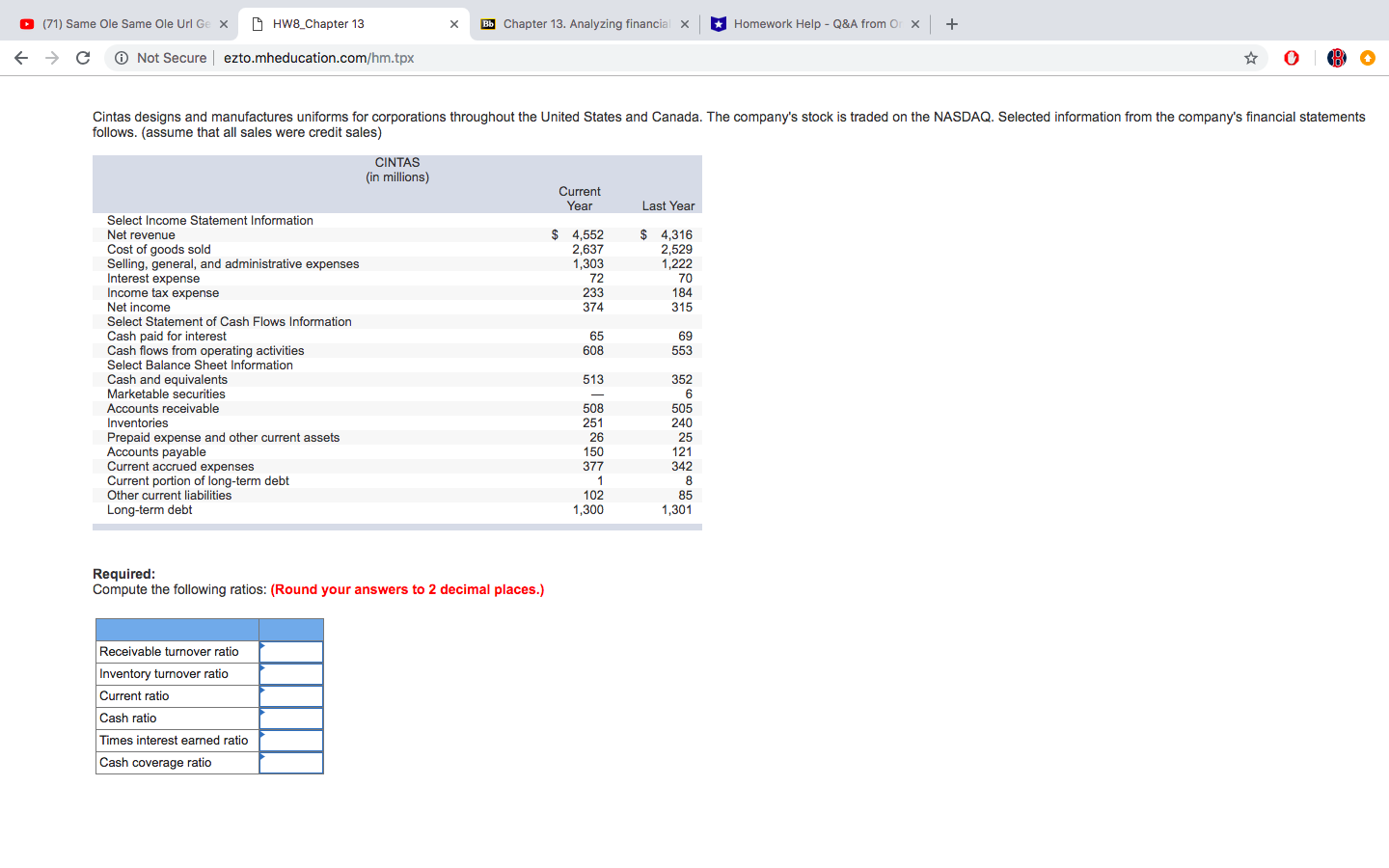 (71) Same Ole Same Ole Url Ge x HW8_Chapter 13 Bb