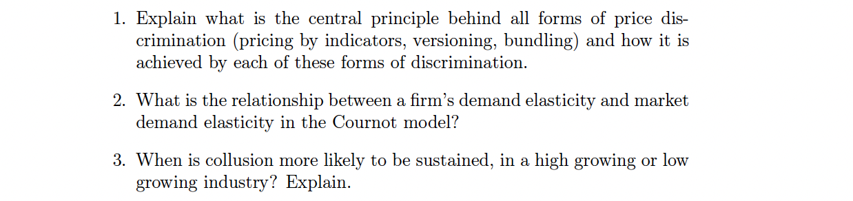 price dis crimination (pricing by indicators, versioning, bundling) and how it is