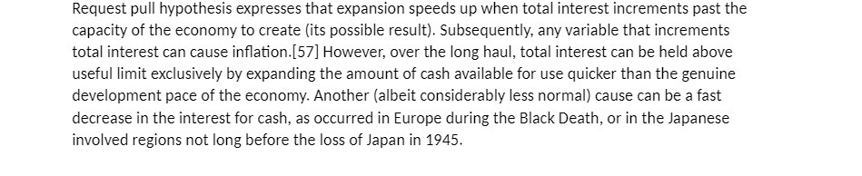increments past the capacity of the economy to create [its possible result).