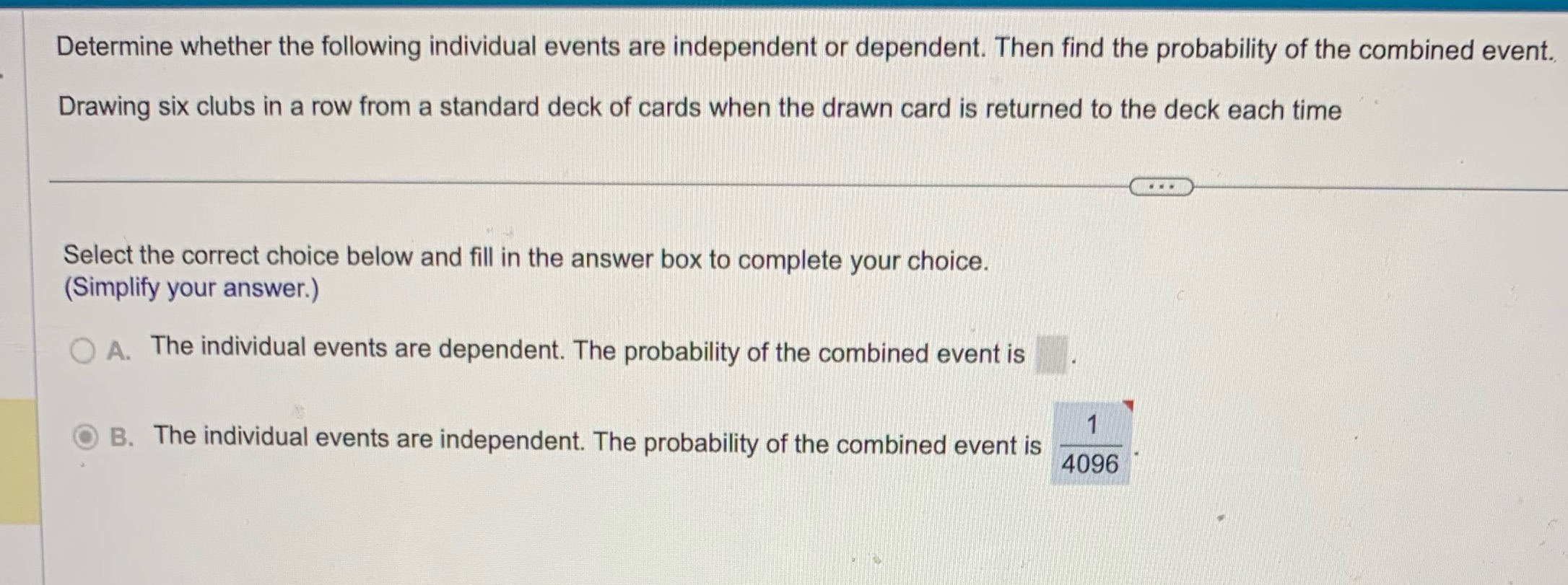 How do I solve for this fraction? Determine whether the following individual