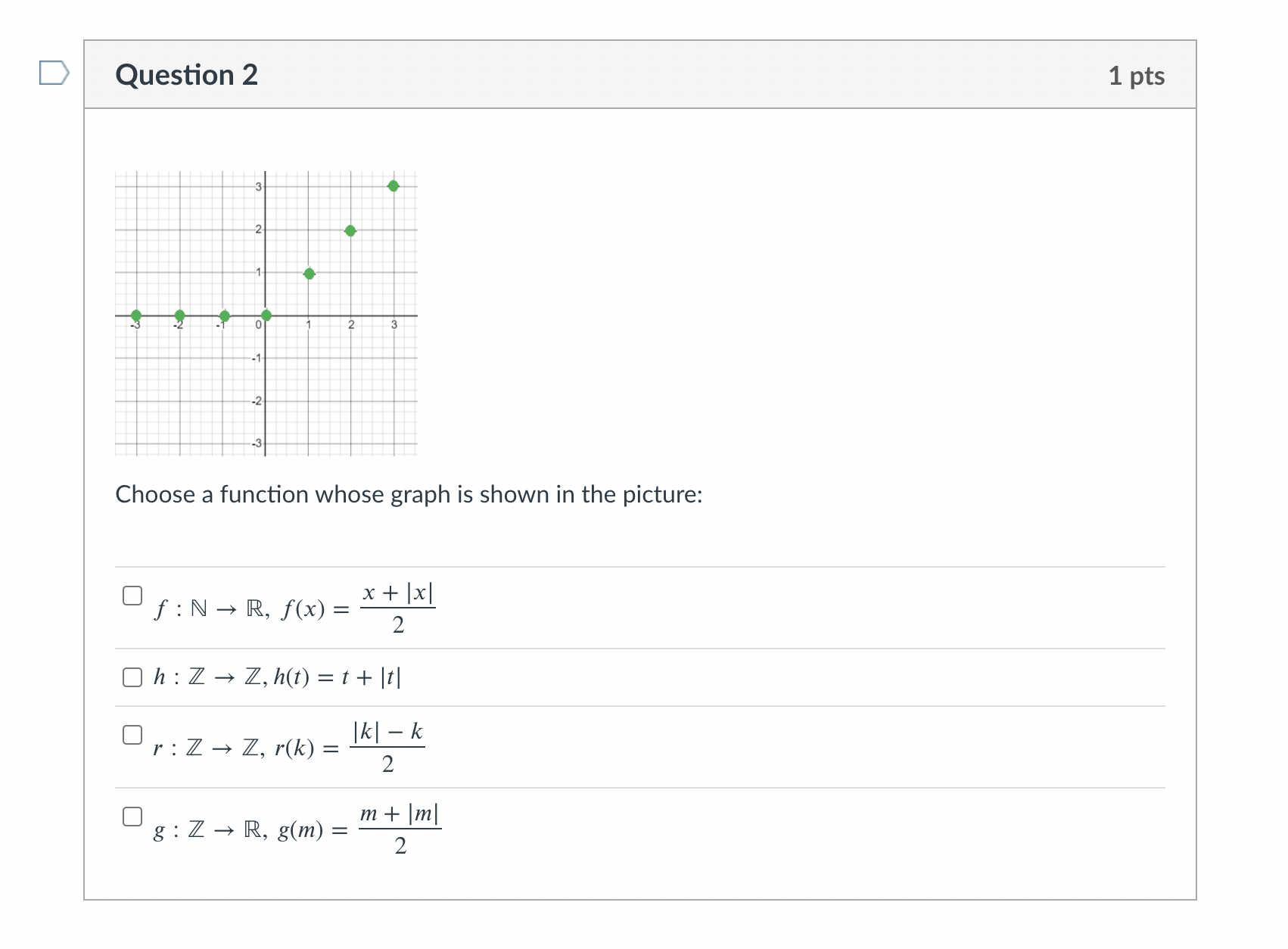 Please help with this question: D Question 1 1 pts Given