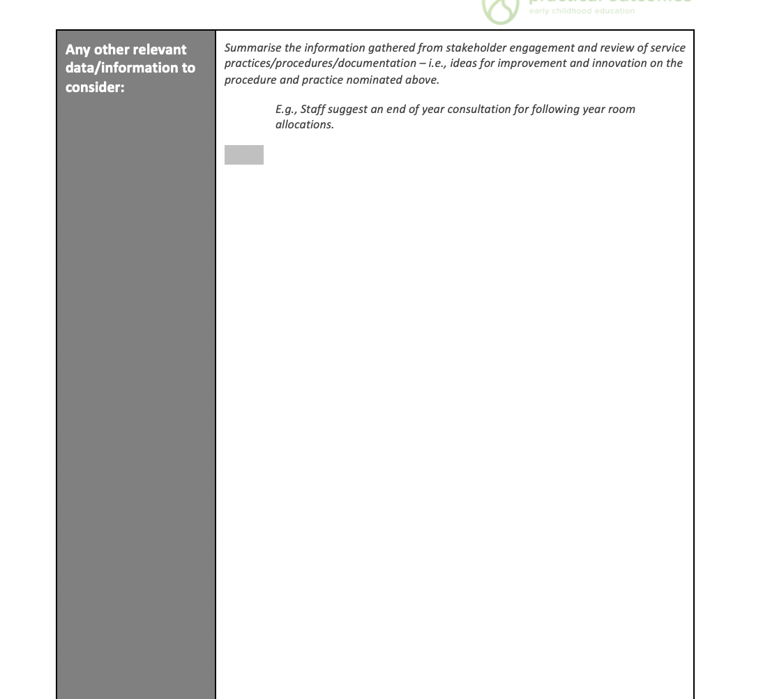 or 7) and/or the Element nominated for innovation for this element nominated