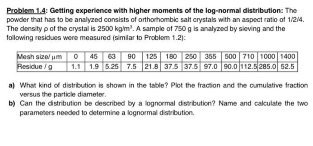 answer all questions with explanation Problem 1.4: Getting experience with higher moments