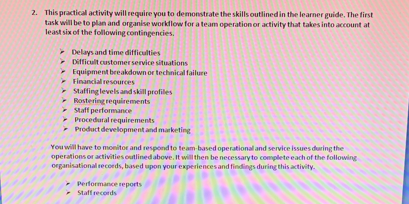  2.This practical activity will require you to demonstrate the skills outlined