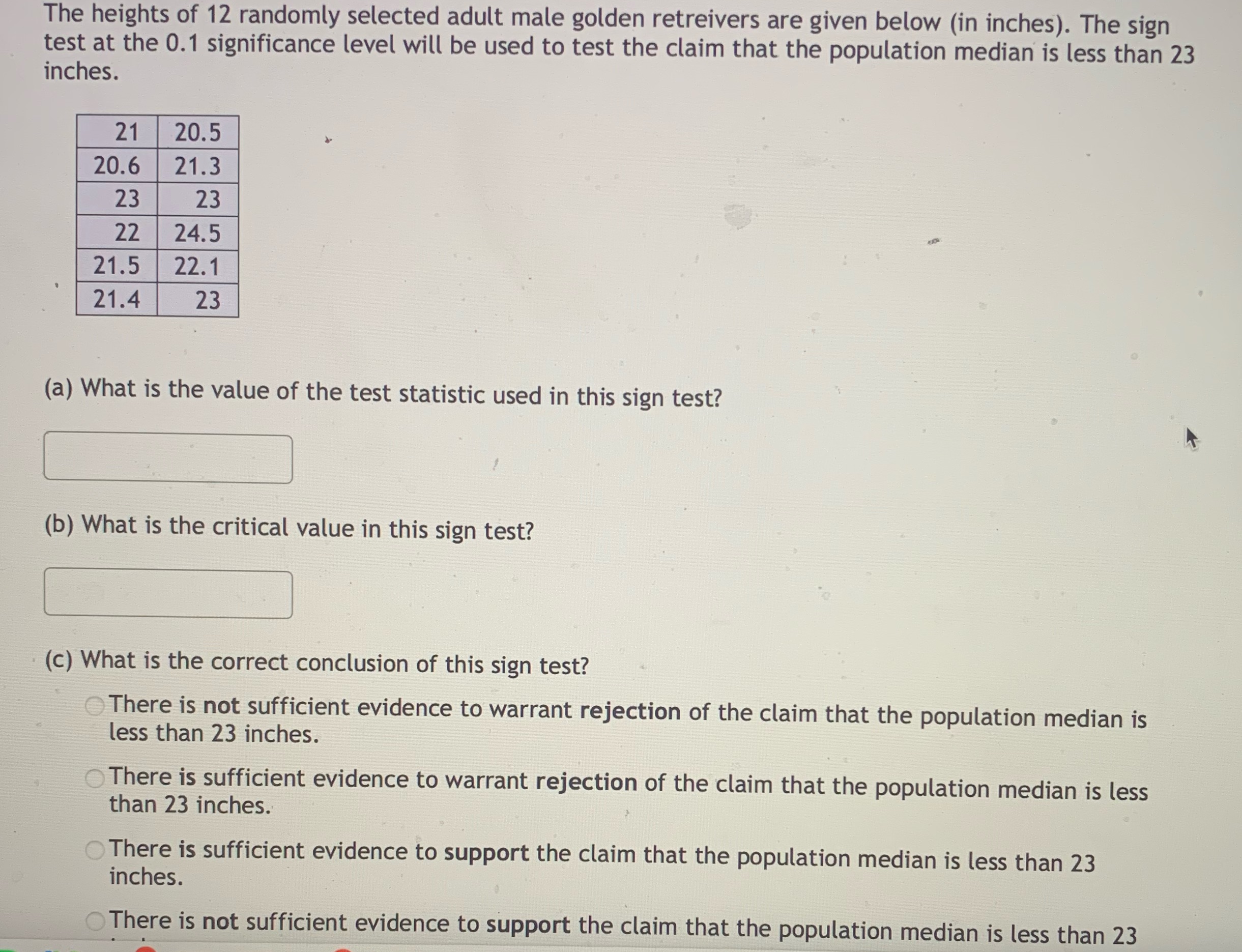 Need help with question! this chapter is on non parametric tests/ linear