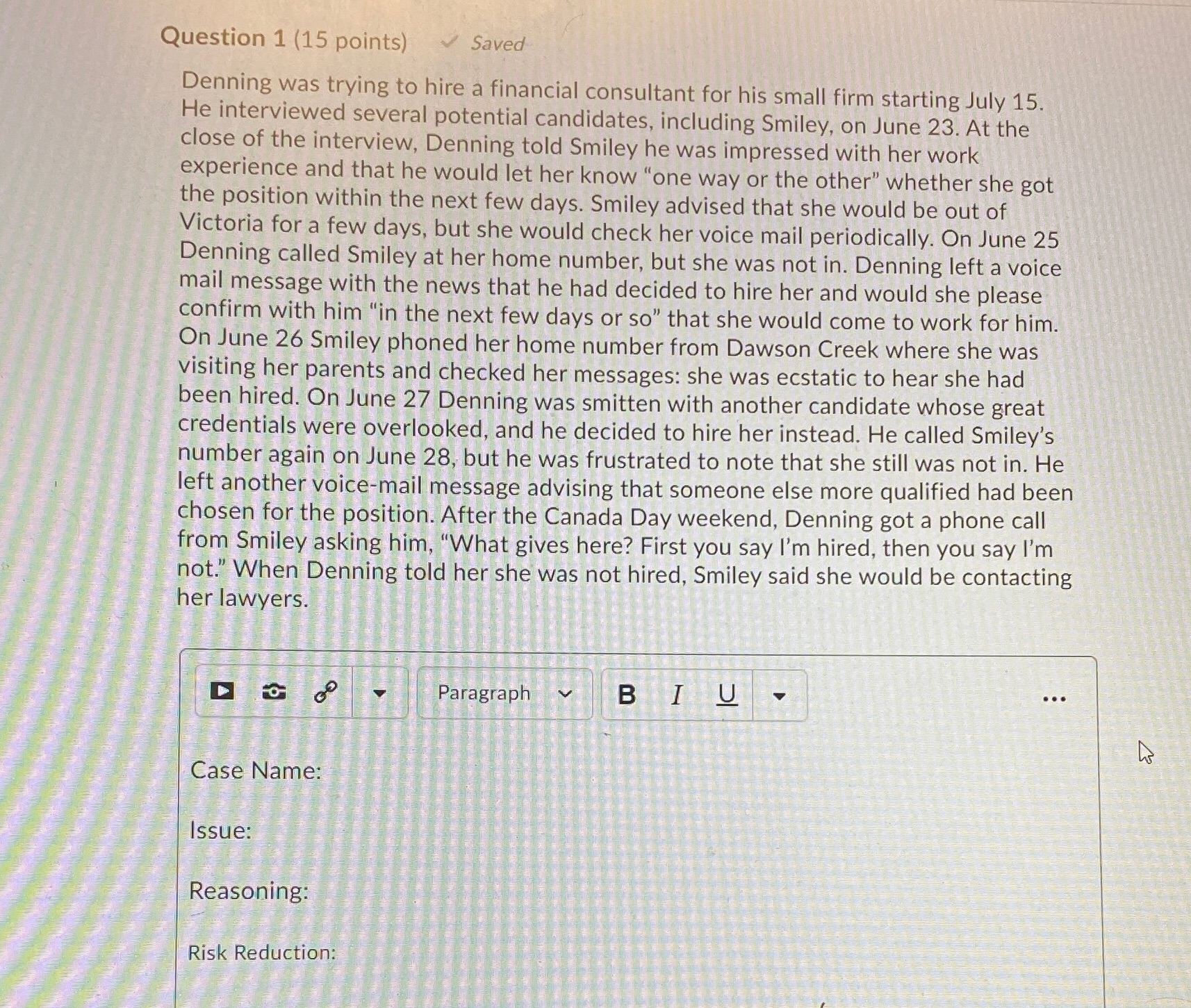 Please explain these four questions one by one. Question 1 (15 points)