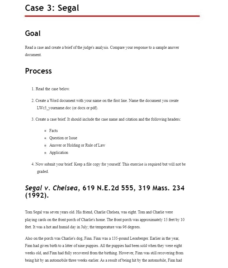 of the judge's analysis. Compare your response to a sample answer document.