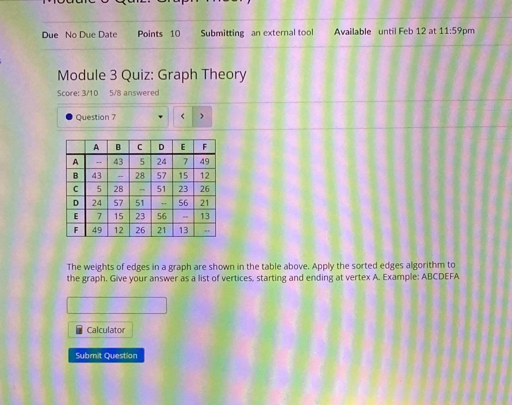  Due No Due Date Points 10 Submitting an external tool Available