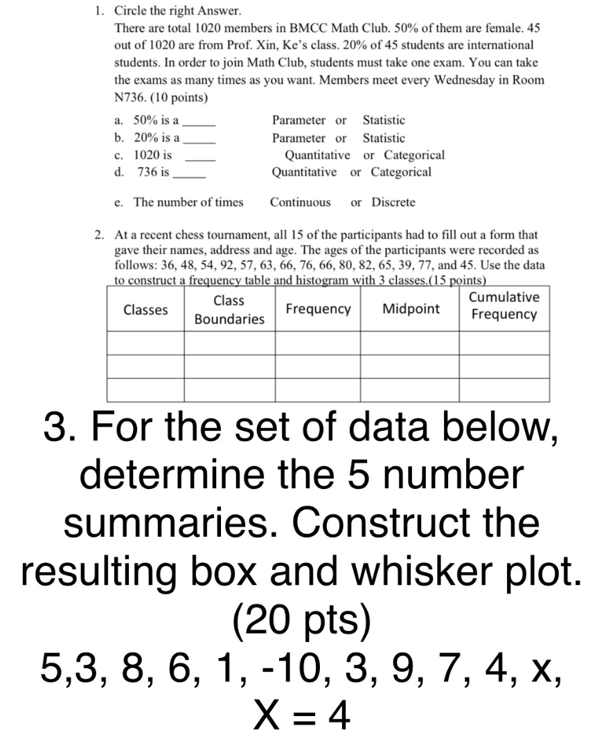 please answer correctly 1. Circle the right Answer. There are total 1020