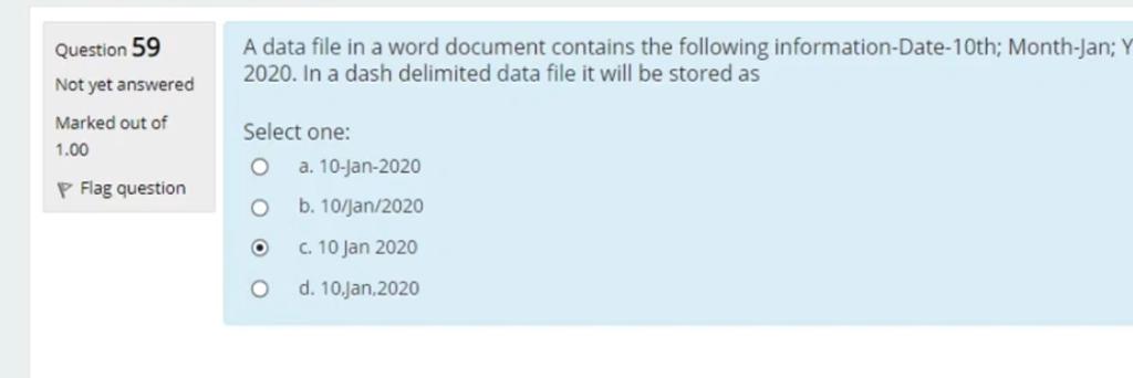 d. to export data to an excel fileQuestion 49 In Access, which