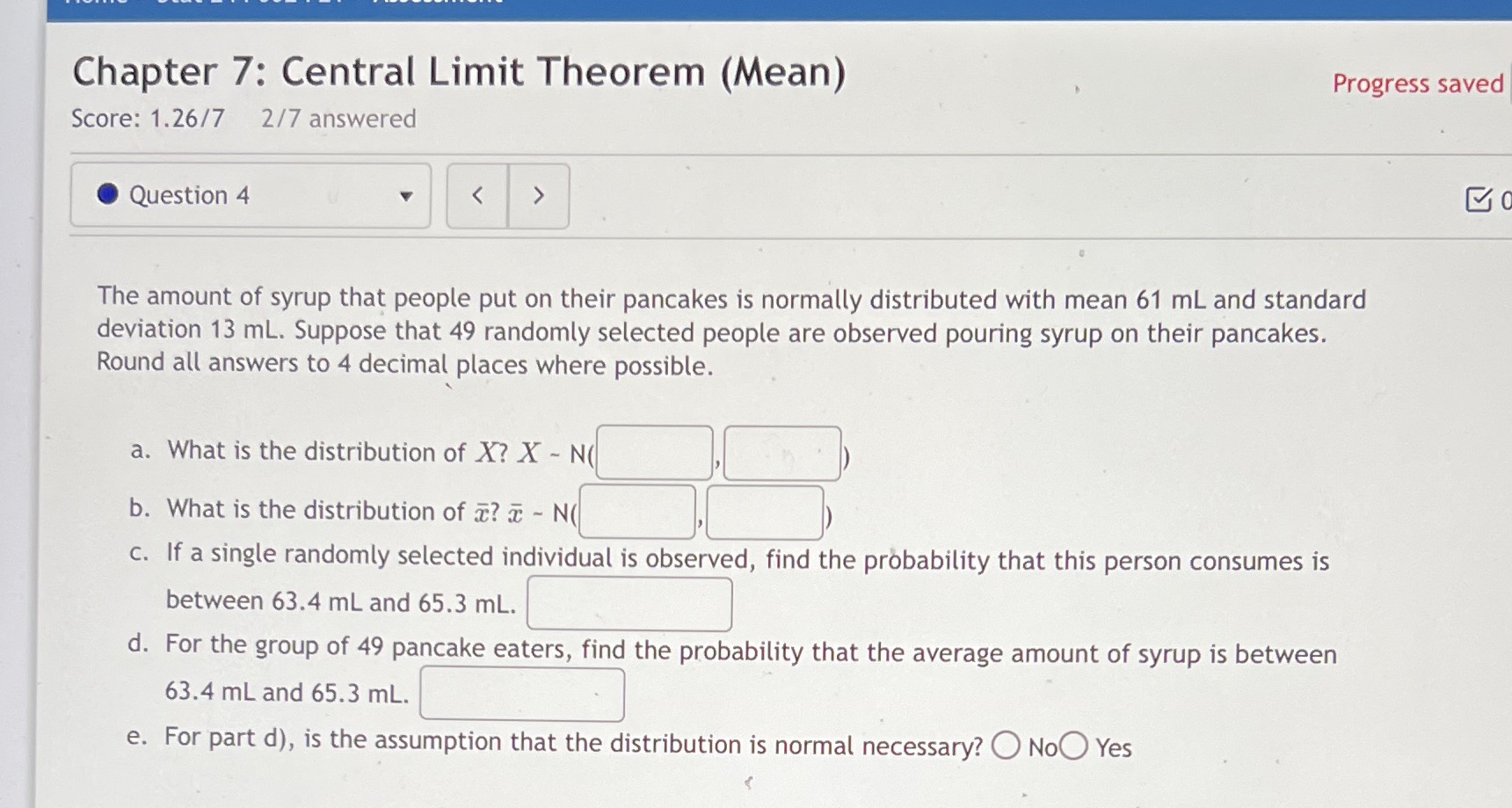 Meed help with this My Open Math problem. CLT (mean). If you