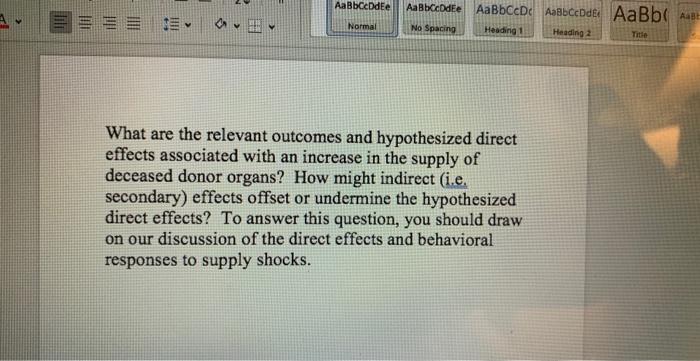 What are the relevant outcomes and hypothesized direct effects associated with an