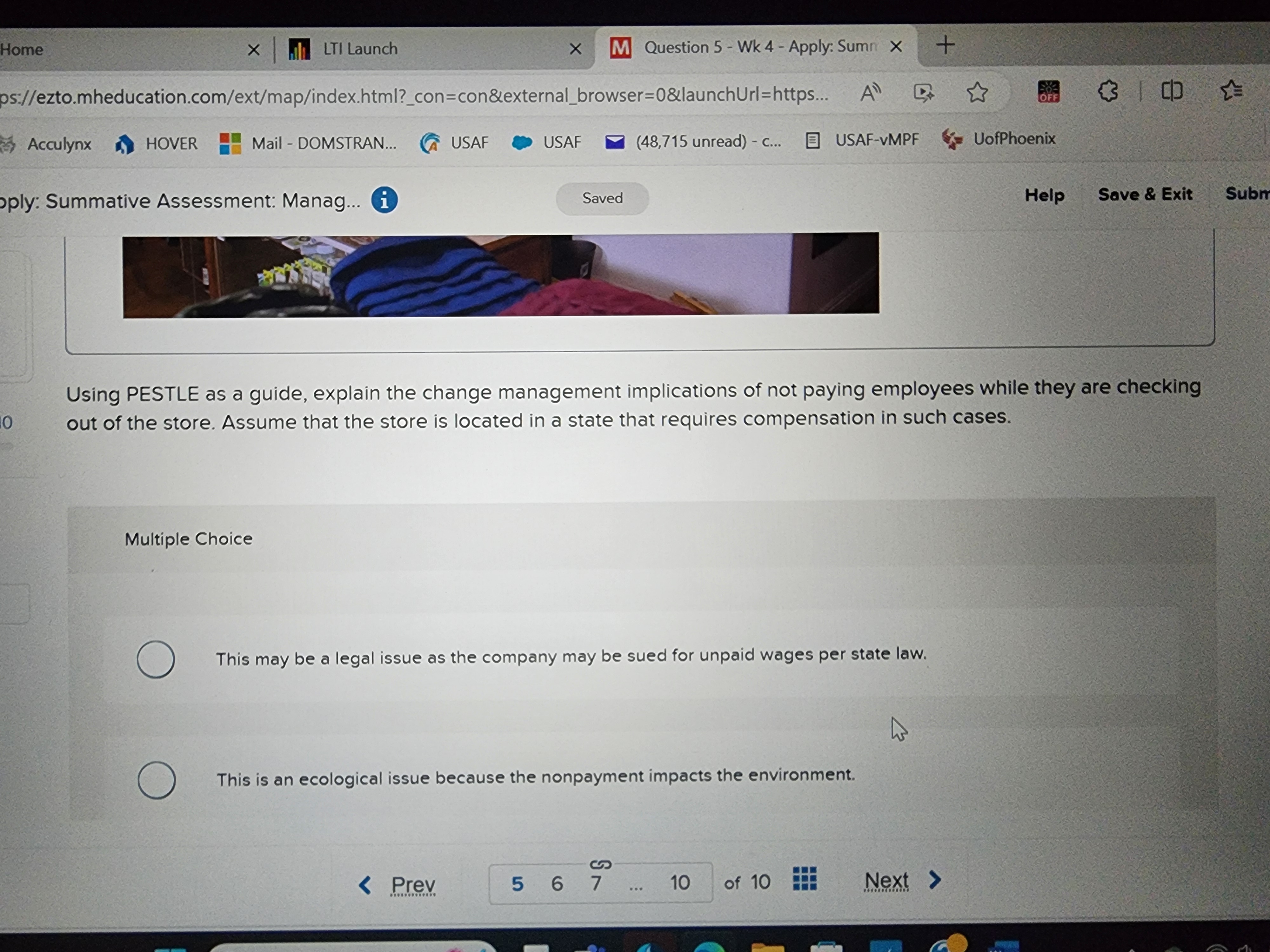  Home x / LTI Launch X M Question 5 - Wk