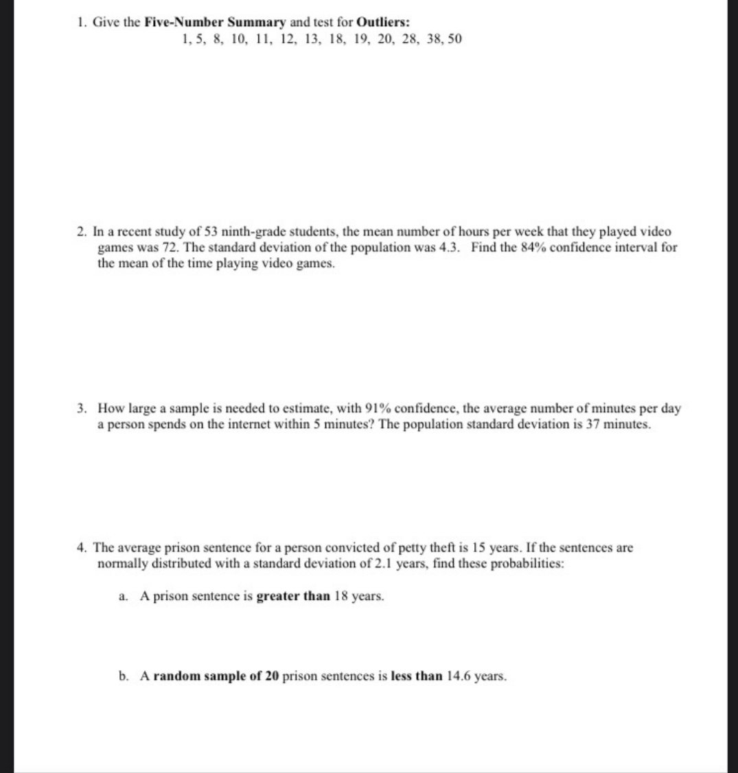 PLEASE HELP !! SOS - FINAL EXAM 1. Give the Five-Number Summary