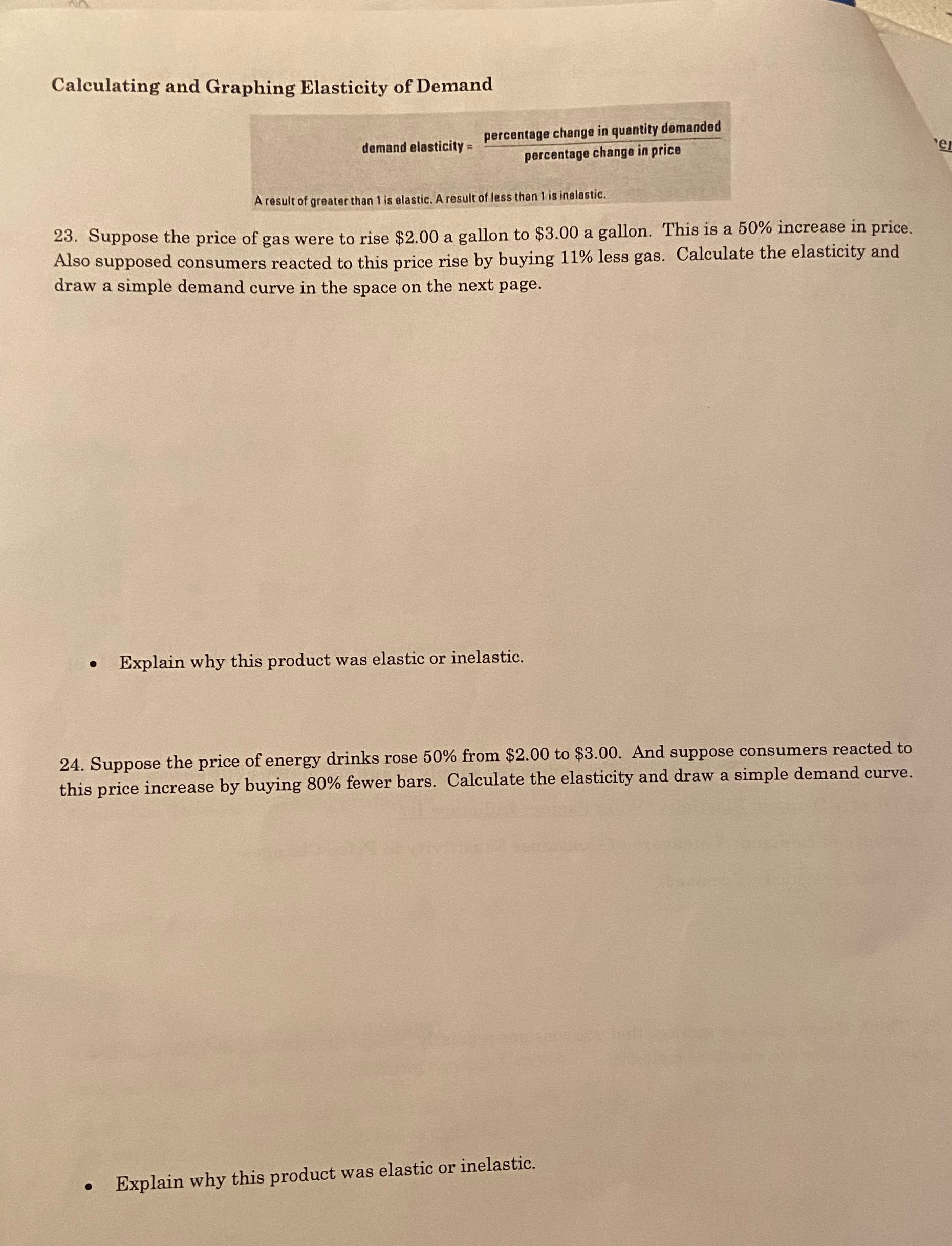 Answer the question on the picture Calculating and Graphing Elasticity of Demand