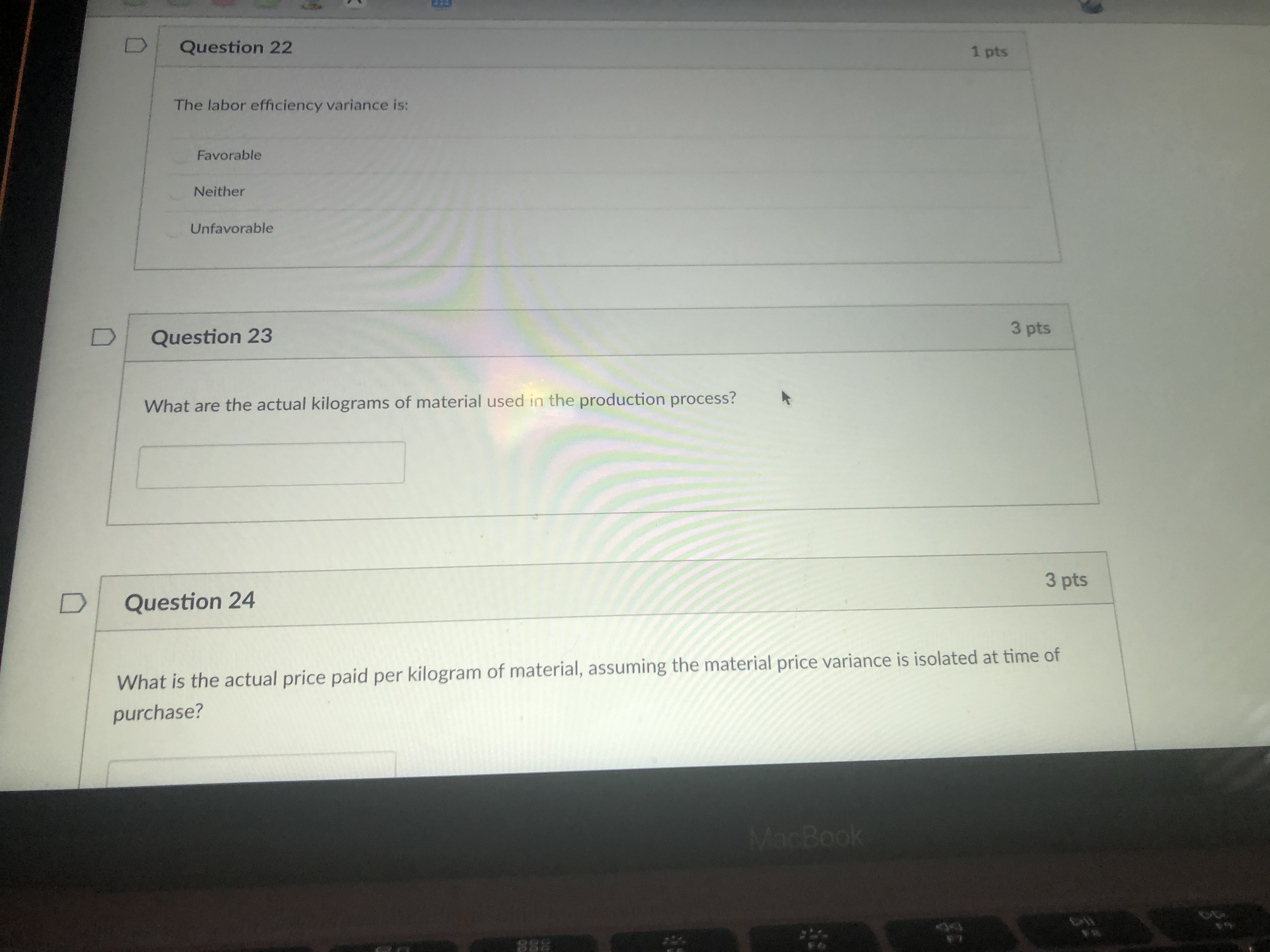 adopted a standard costing system several years ago. The standard costs for