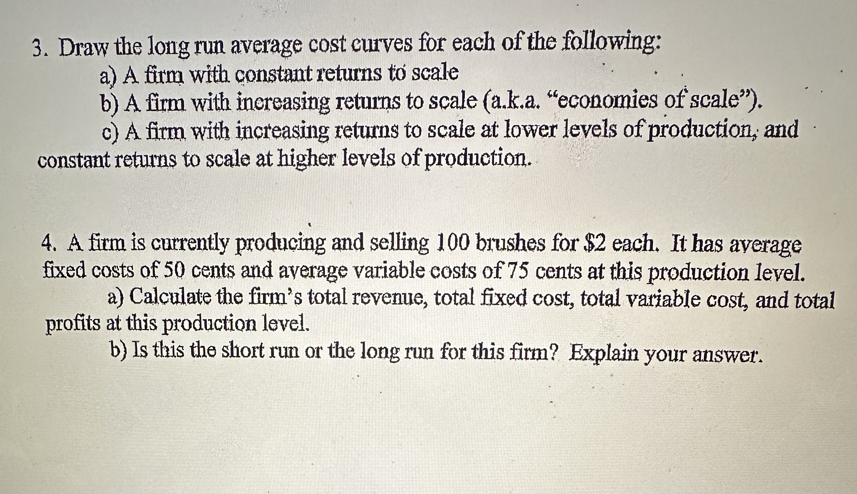Please draw the graphs. I need visuals. Thank you I appreciate it