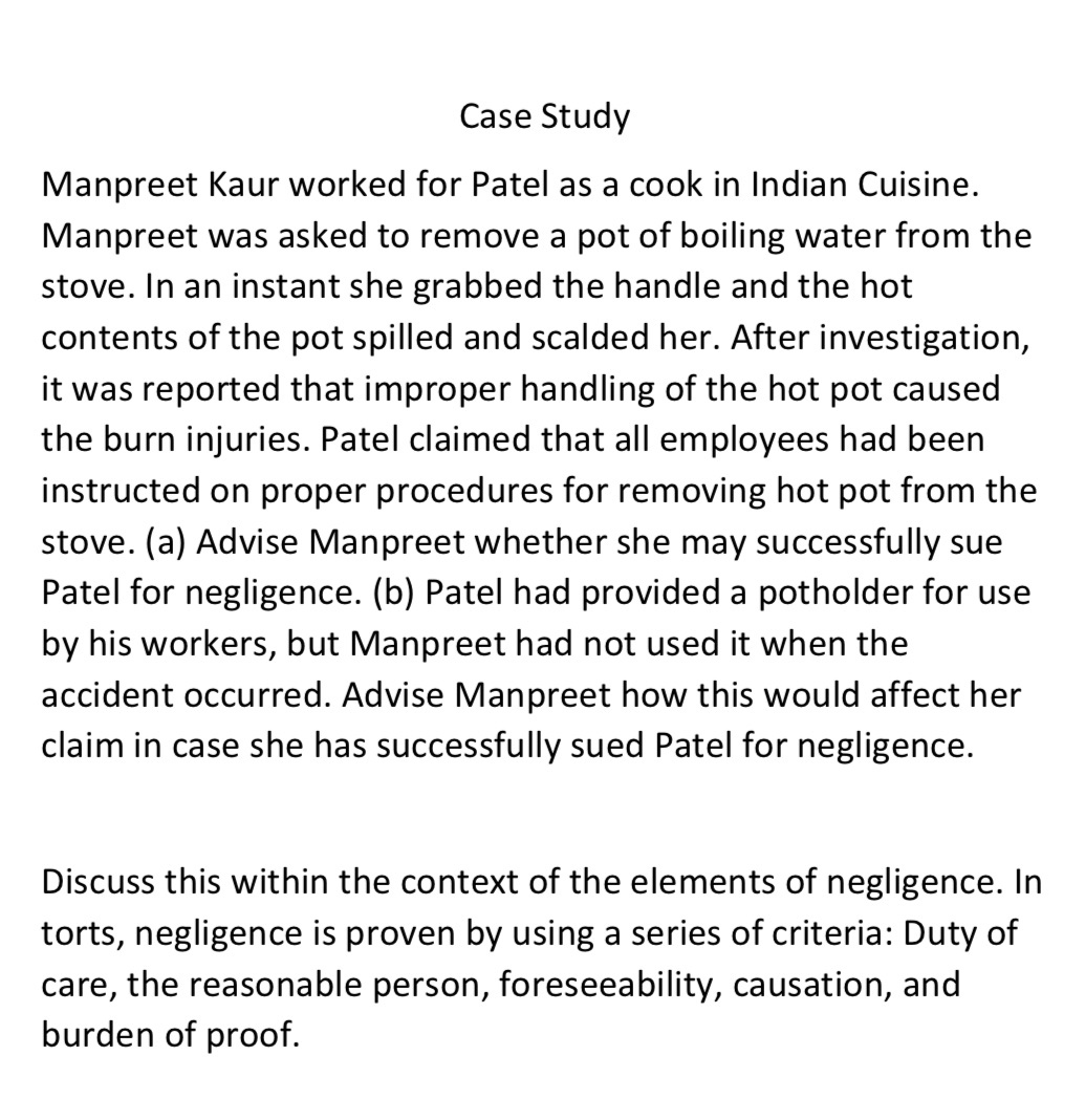 Indian Cuisine. Manpreet was asked to remove a pot of boiling water