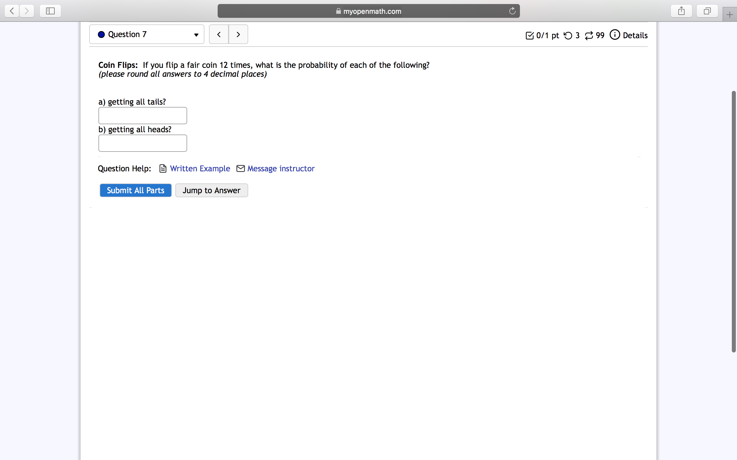[3 c) an orange? C] Question Help: [9 Written Example 8 Message